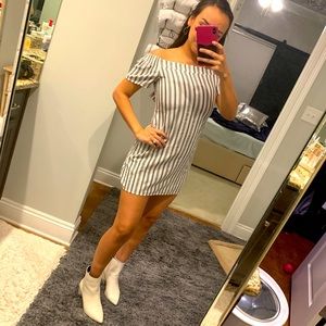 Off the shoulder Striped Dress